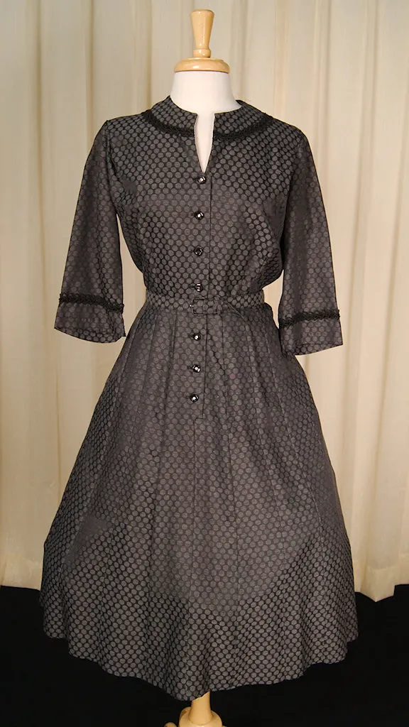 1950s Polka Dot Shirt Dress