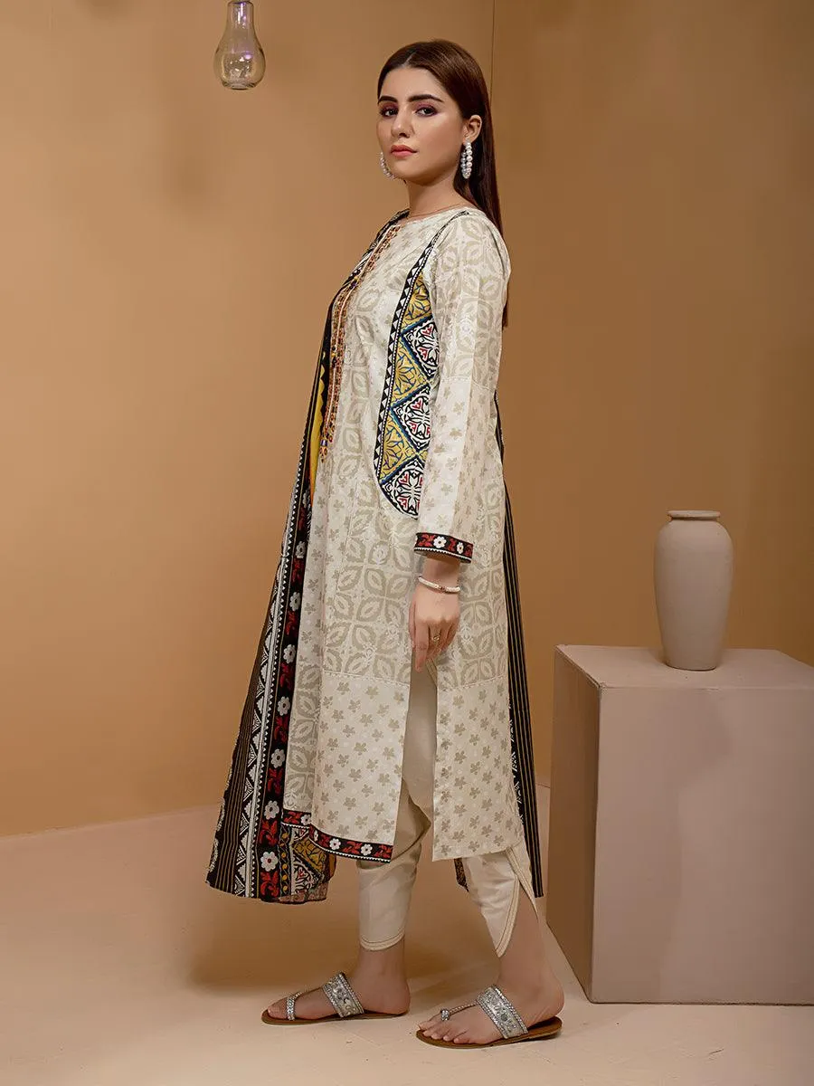 ACE Galleria Digital Embroidered Cambric Unstitched 3pc Suit ACE 12073