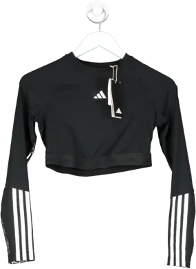 adidas Black Hyglm Cr Ls Top UK S