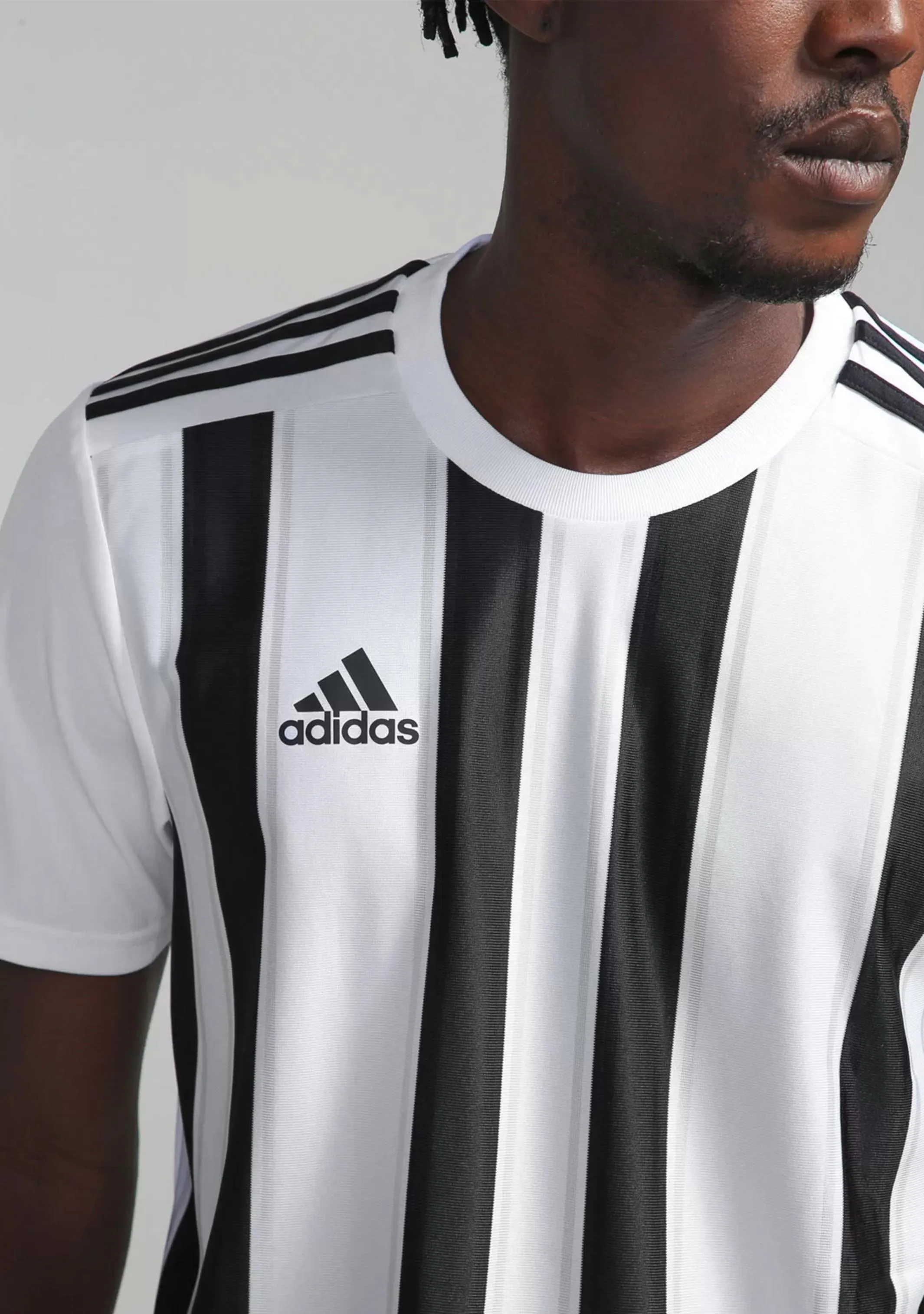 Adidas Mens Striped 21 Jersey White/Black <br> GV1377