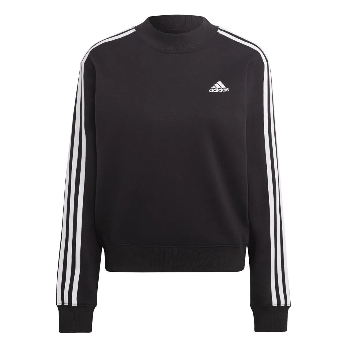 ADIDAS WOMEN'S 3 STRIPE BLACK CREW SWEATSHIRT