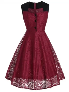 Adorable Sweetheart Button Embellished Dress