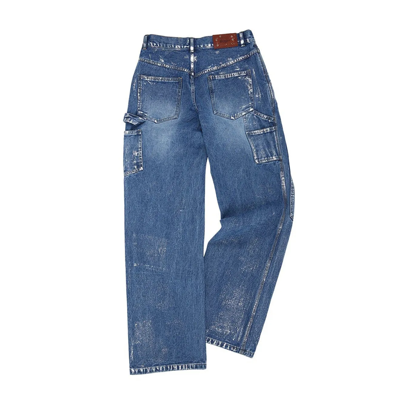 Andersson Bell Wax Coated Carpenter Wider-Leg Jeans 'Blue'