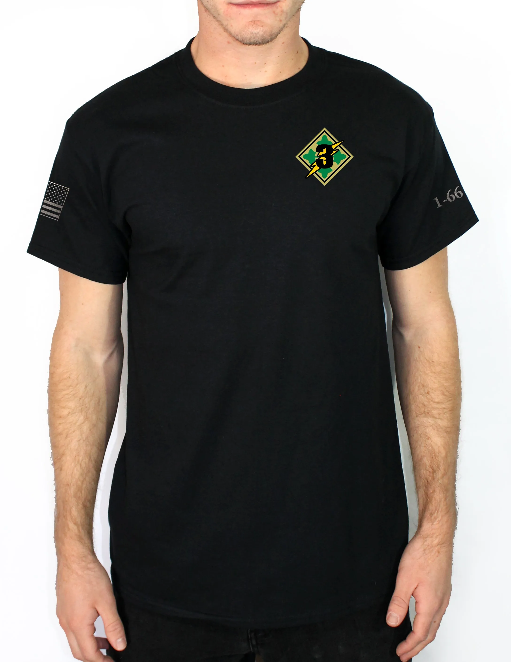 Ares 50-50 Blend Black Unisex PT Short Sleeve Shirt. Approved for PT