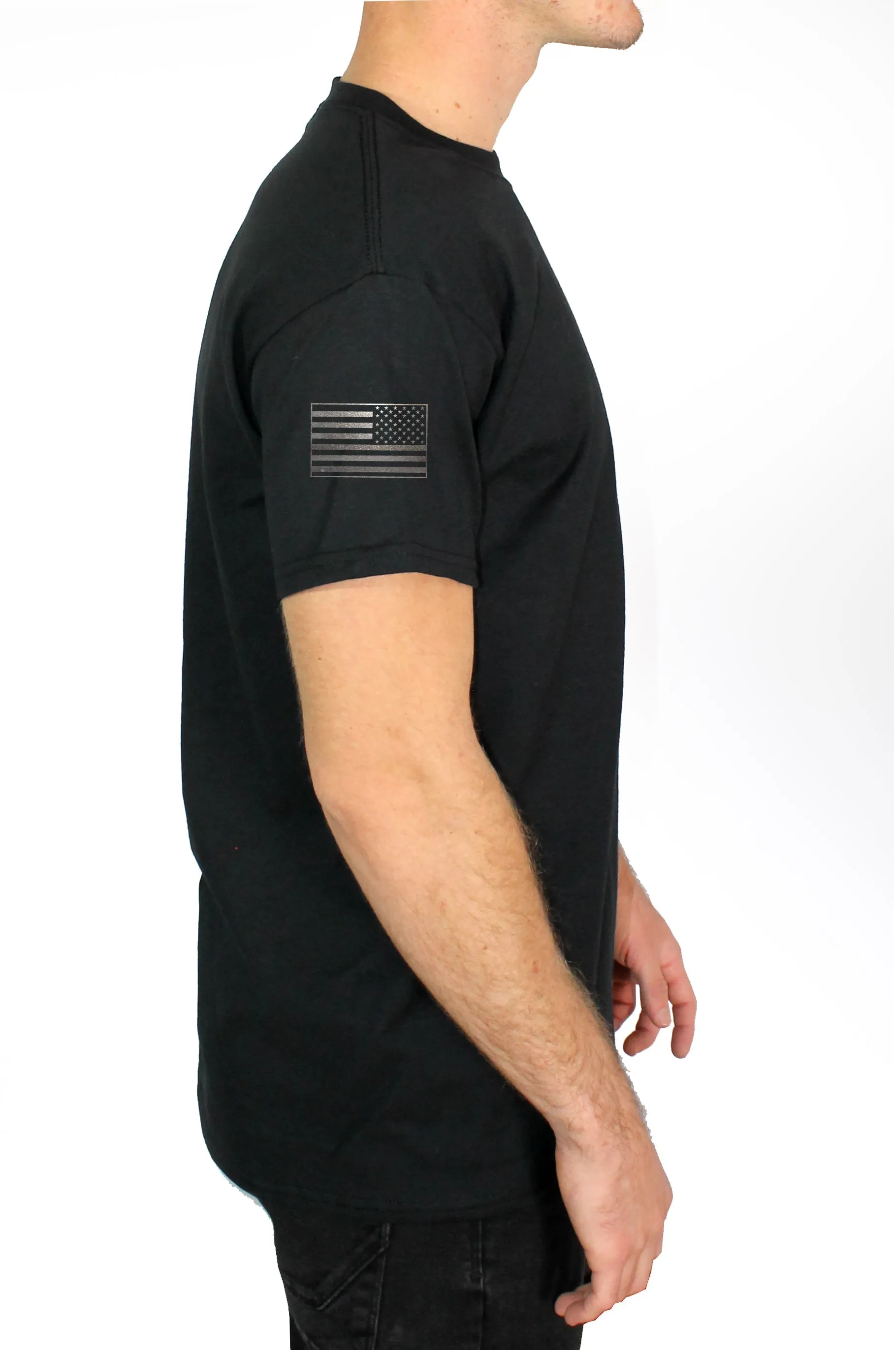 Ares 50-50 Blend Black Unisex PT Short Sleeve Shirt. Approved for PT