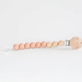 Babeehive Blush Beaded Wooden & Silicone Pacifier Clip