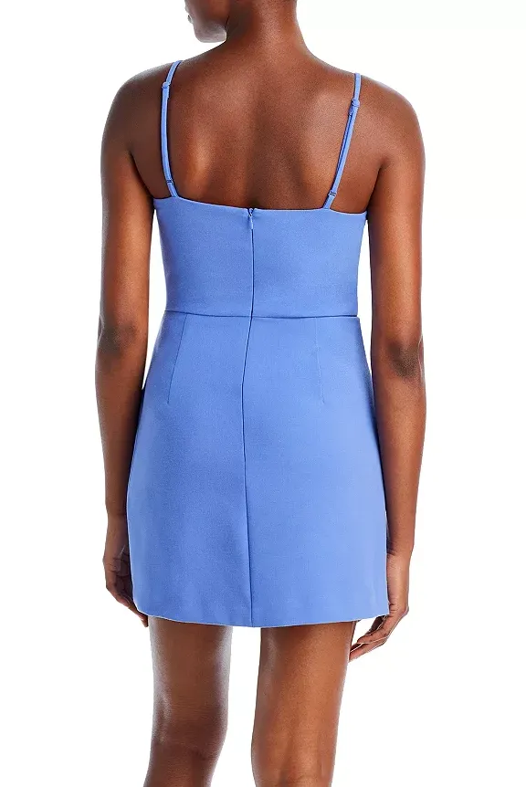 Baja Blue Ruched Side Tie Dress