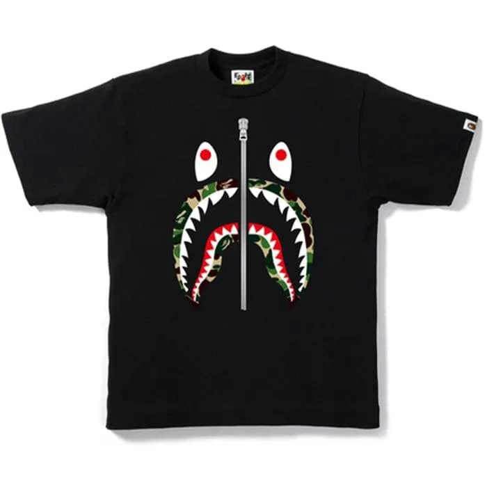 BAPE ABC SILVER ZIP SHARK TEE BLACK/GREEN