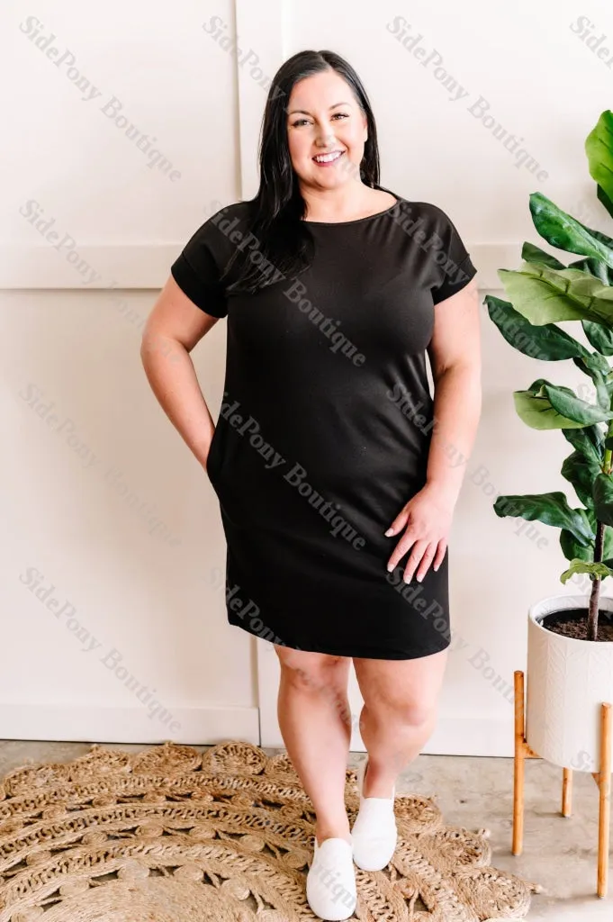 Black T-Shirt Dress With Pockets