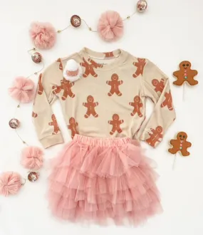 Kids Cream Gingerbread Man Sweatshirt - Brokedown Clothing