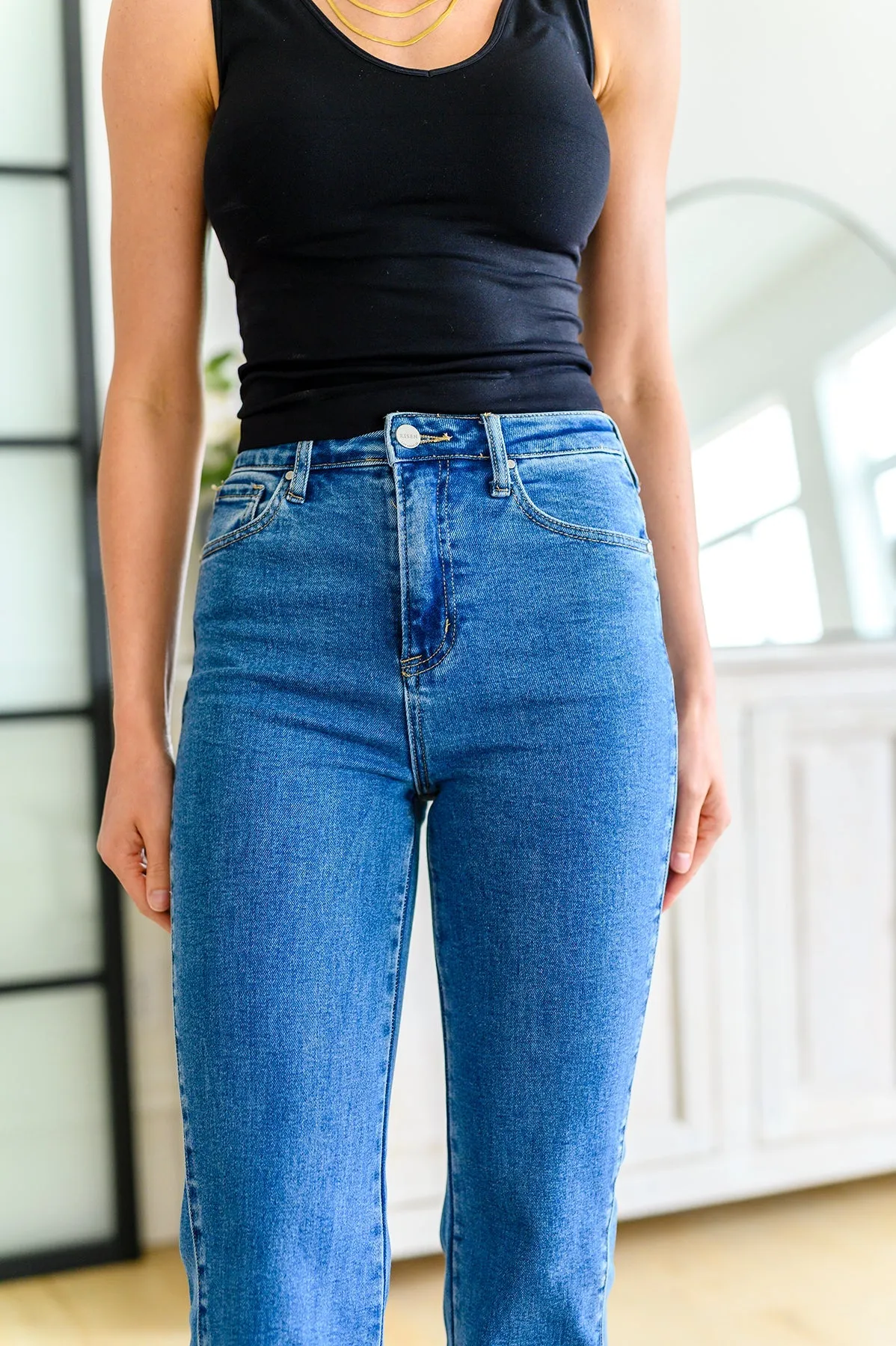 Caitlin High Rise Split Hem Straight Jeans-- Use the code SPRINGJB for 20% off!