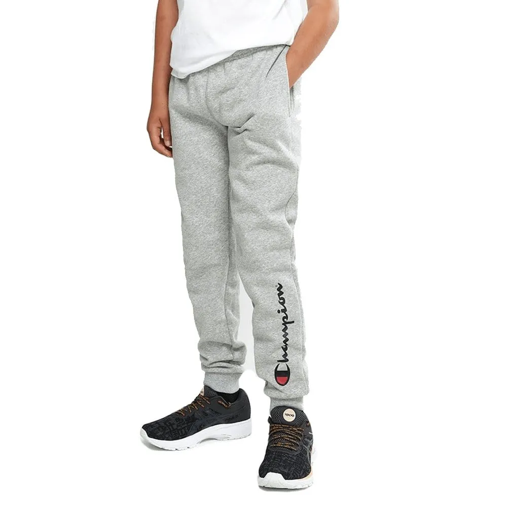 CHAMPION JUNIOR SCRIPT GREY TRACKPANTS