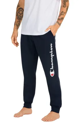 Champion Mens Navy Script Cuff Track Pants with Logo