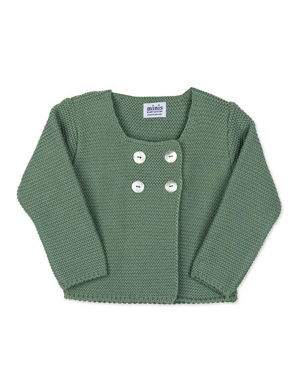 Chaqueta verde 4 botones