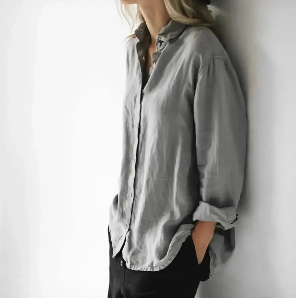 Classic black linen shirt by Seaside Tones