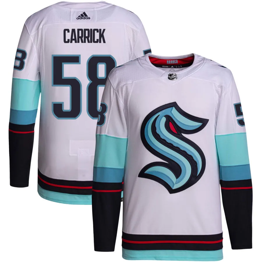 Connor Carrick Seattle Kraken adidas Away Primegreen Authentic Jersey - White