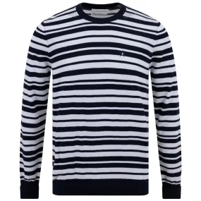 Cosmos Knit C-Neck Deep Navy/Off White Stripe - 2024