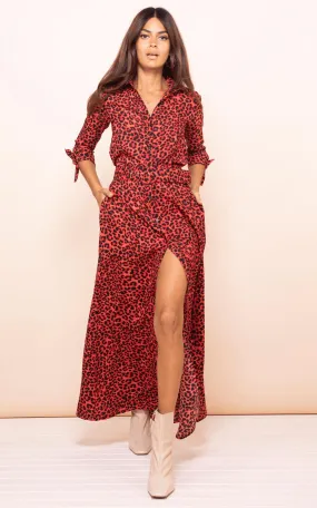 Dove Dress Red Leopard