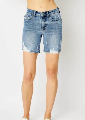 FINAL SALE - Judy Blue High Waist Medium Wash Shorts