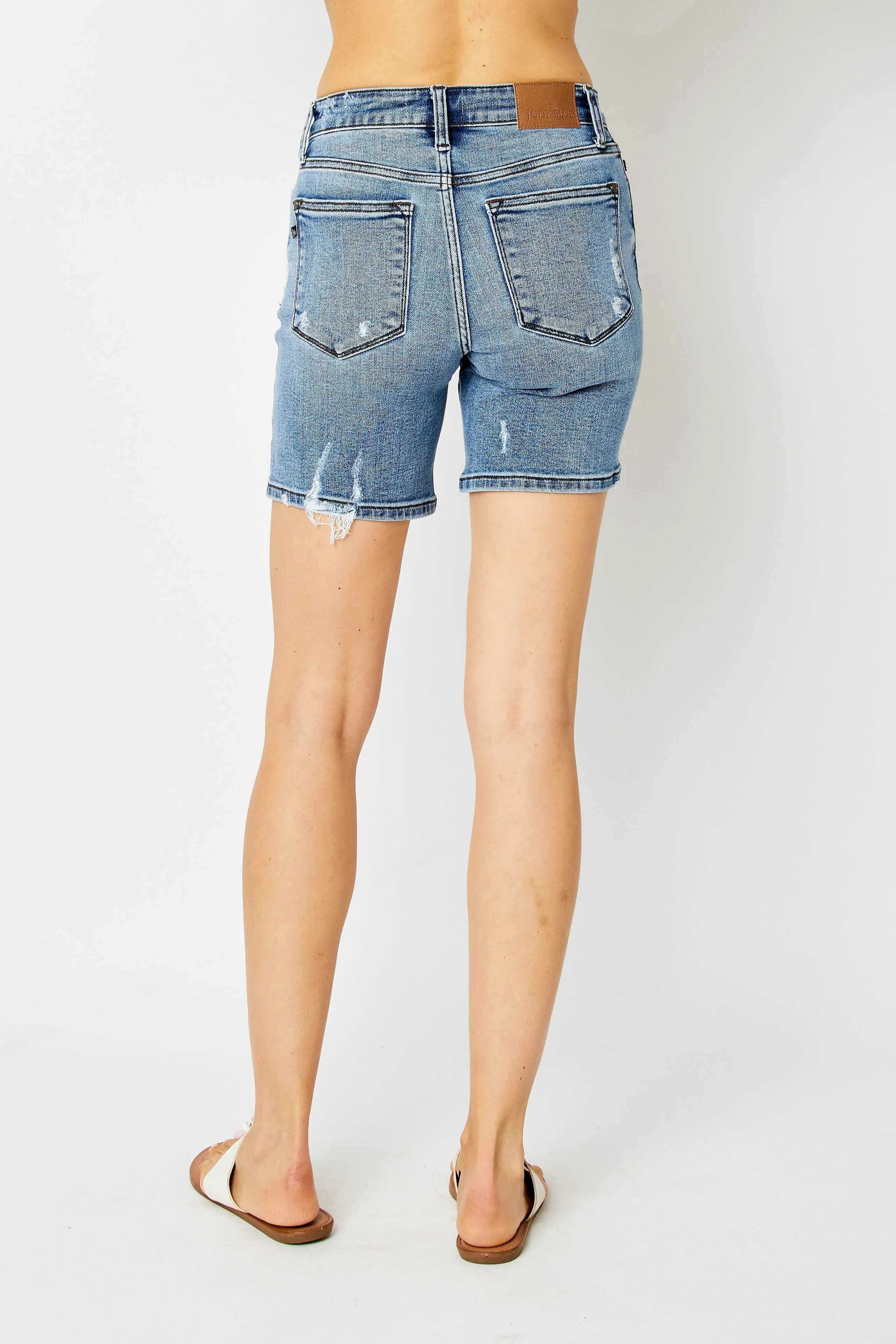 FINAL SALE - Judy Blue High Waist Medium Wash Shorts