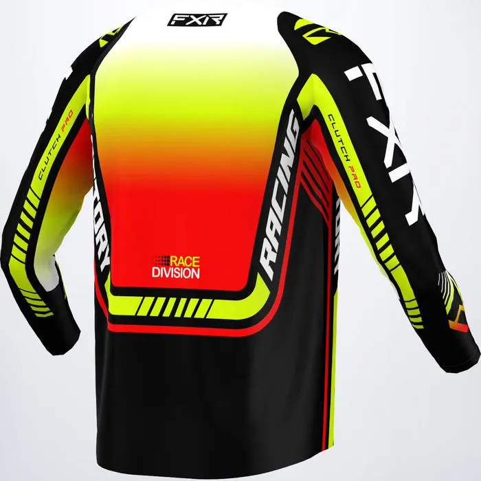 FXR Youth Clutch Pro MX Jersey Black/White/Hi-Vis