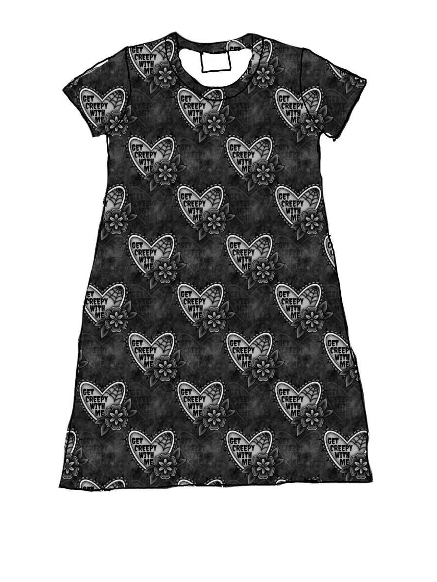 get creepy tshirt dress,