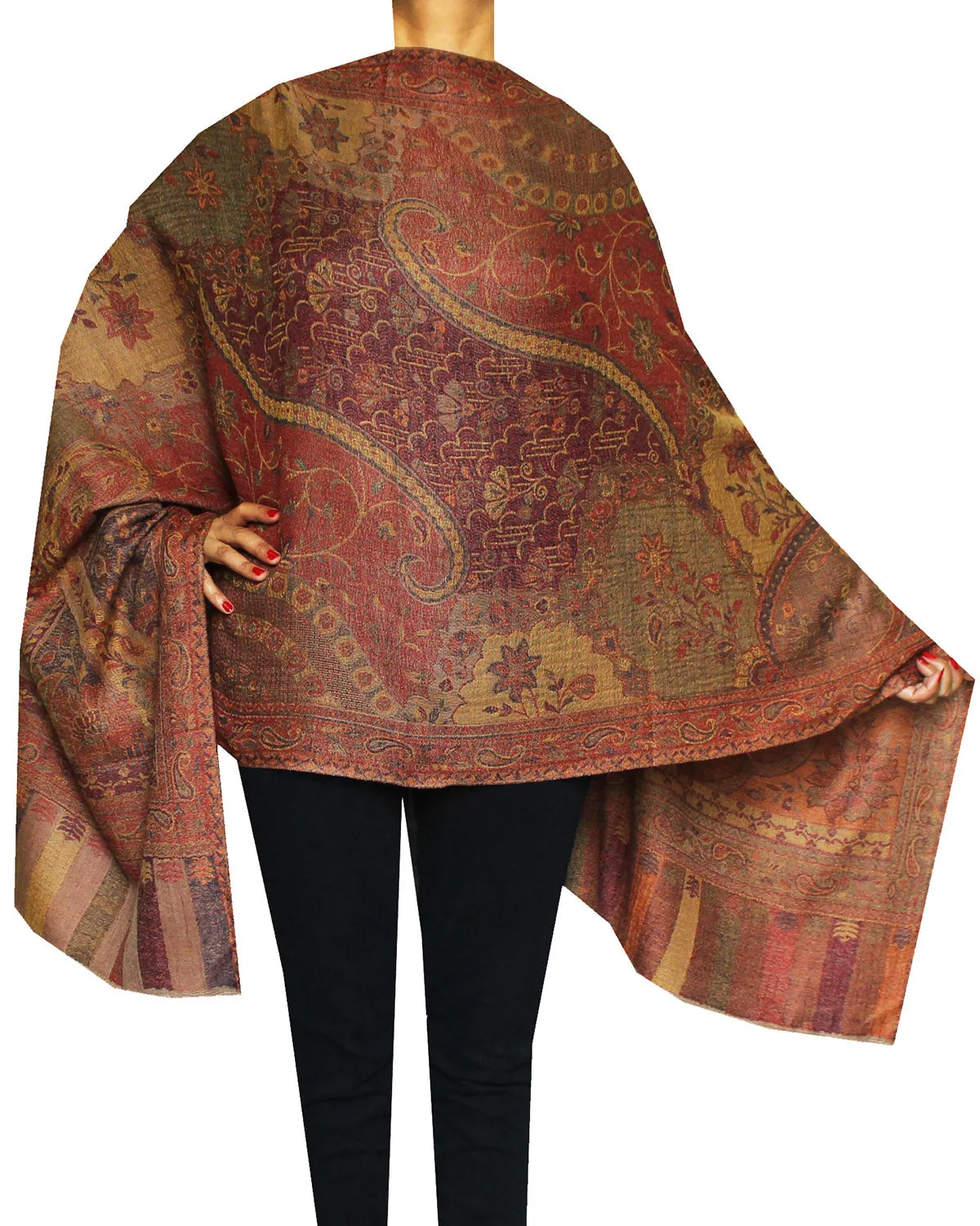 Indian Womens Shawls Paisley Wool Scarf Fashion Gift (80 x 28 inches)