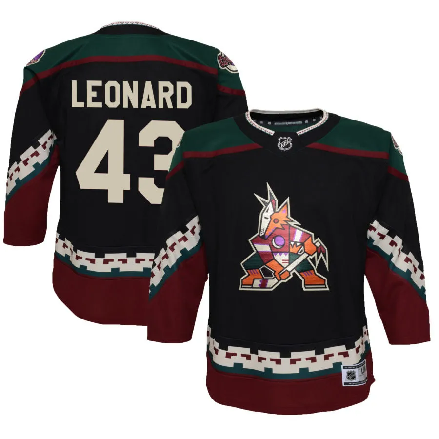 John Leonard Arizona Coyotes Youth 2021/22 Home Replica Jersey - Black