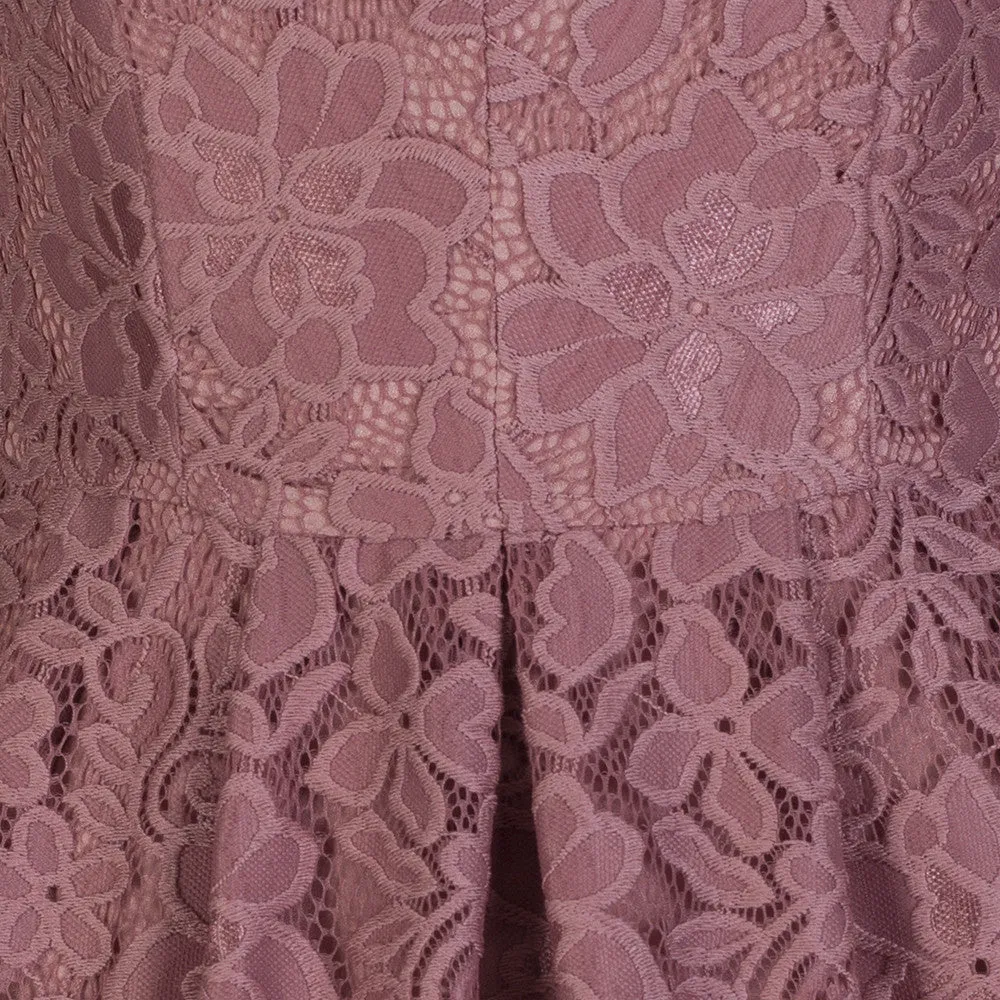 Jolie Moi Vintage Dusky Pink Lace Embroidered 50s Swing Dress