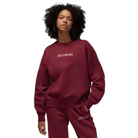 Jordan Women's Air Jordan Wordmark Fleece Crewneck Cherrywood Red DV6469-645