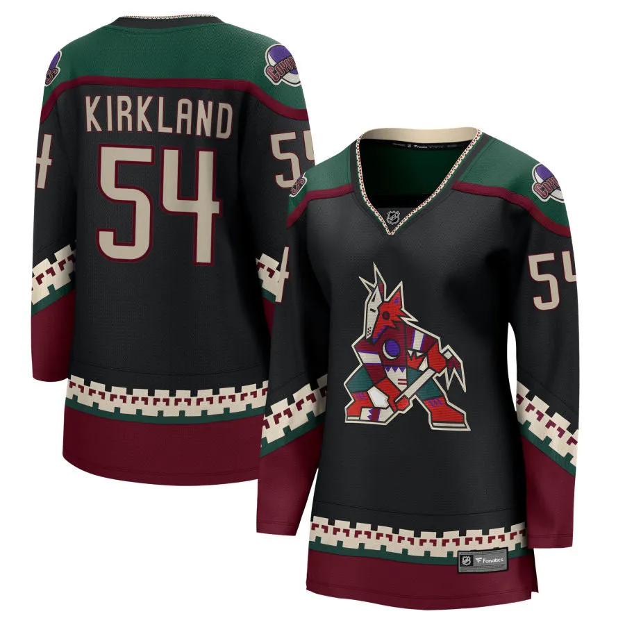 Justin Kirkland Arizona Coyotes Fanatics Branded Women's 2021/22 Home Breakaway Jersey - Black