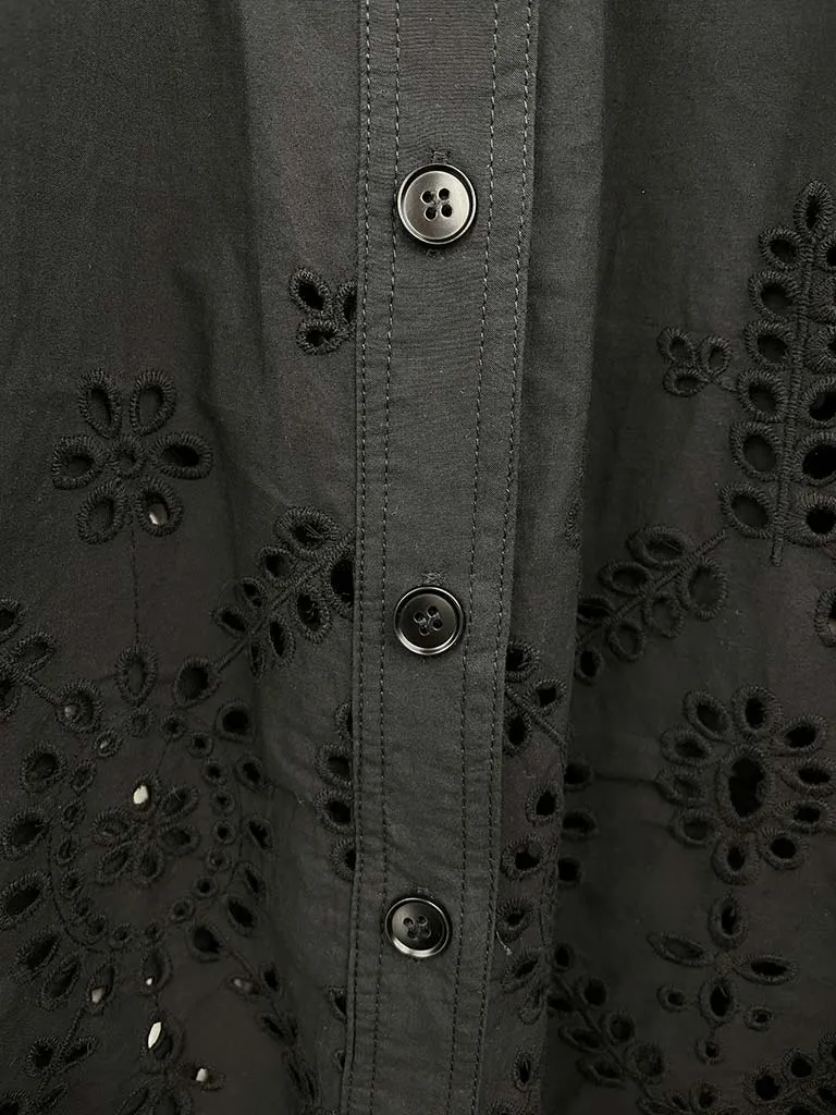 Malissa J Broderie Anglaise Shirt - Black