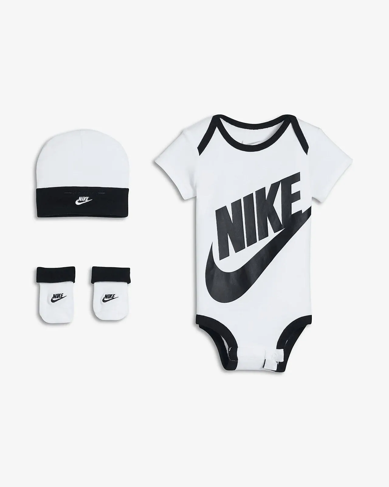 NIKE INFANT'S FUTURA LOGO 3-PIECE WHITE BOX SET