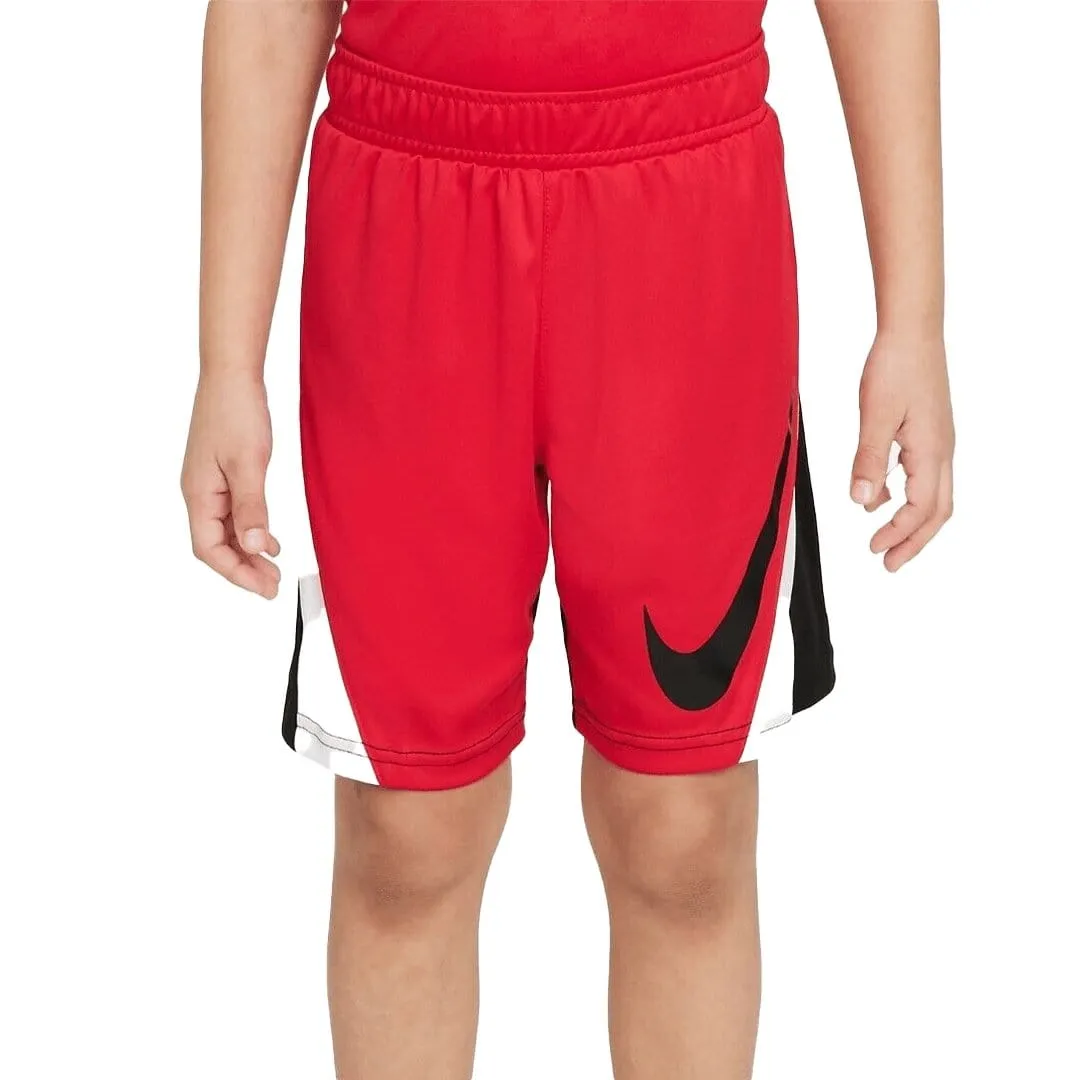 NIKE JUNIOR DRI-FIT COLOURBLOCK RED SHORTS