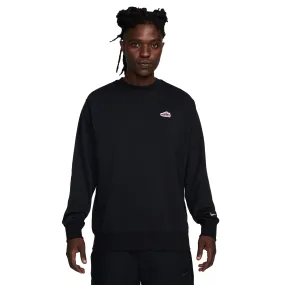 Optimized Title: Nike Sportswear Black French Terry Crew-Neck Sweatshirt for Comfortable Style - Model FZ5202-010