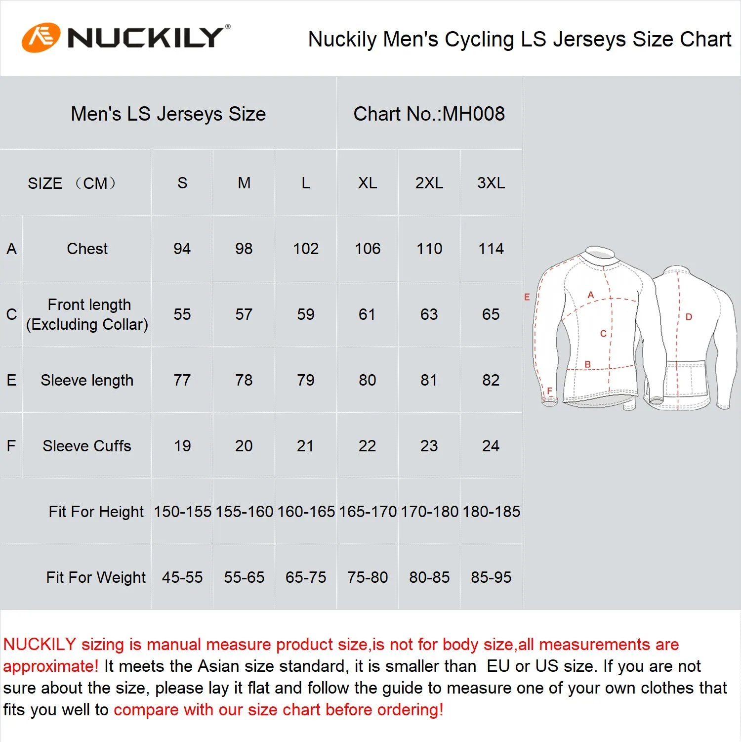 Nuckily Mycycology MH008 Full Sleeves Cycling Jersey - Blue