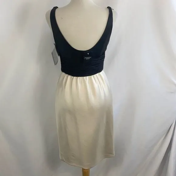 NWTCarmenMarc Valvo Cream Black Cocktail Dress