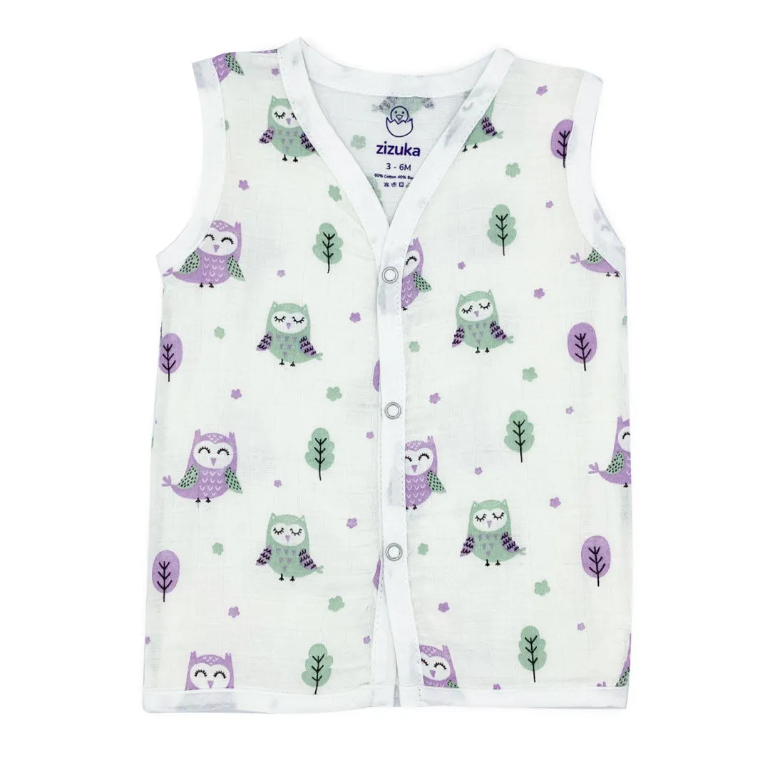 Organic Bamboo Cotton Muslin Jabla- Owl