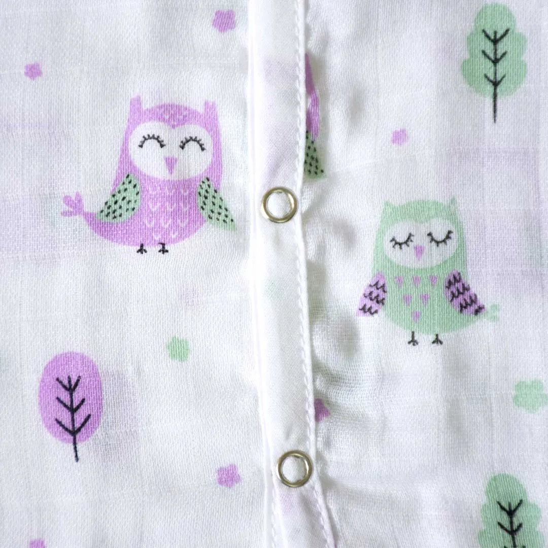 Organic Bamboo Cotton Muslin Jabla- Owl