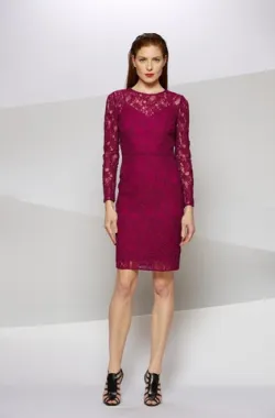 Sleeved Lace Cocktail Dress