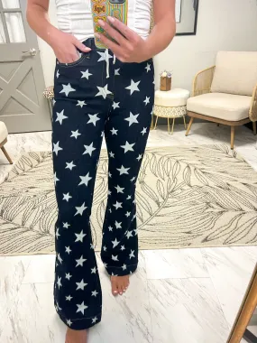 Star Print Flare Jean