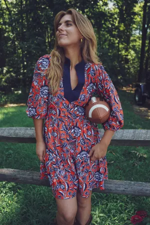 Tailgate Collection Tory Dress - Auburn Floral Orange