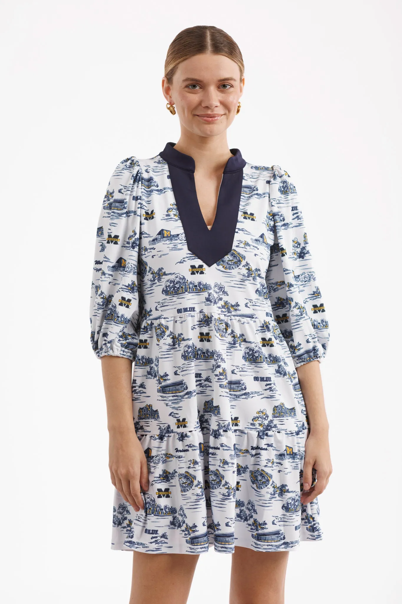 Tailgate Collection Tory Dress - Michigan Gameday Toile