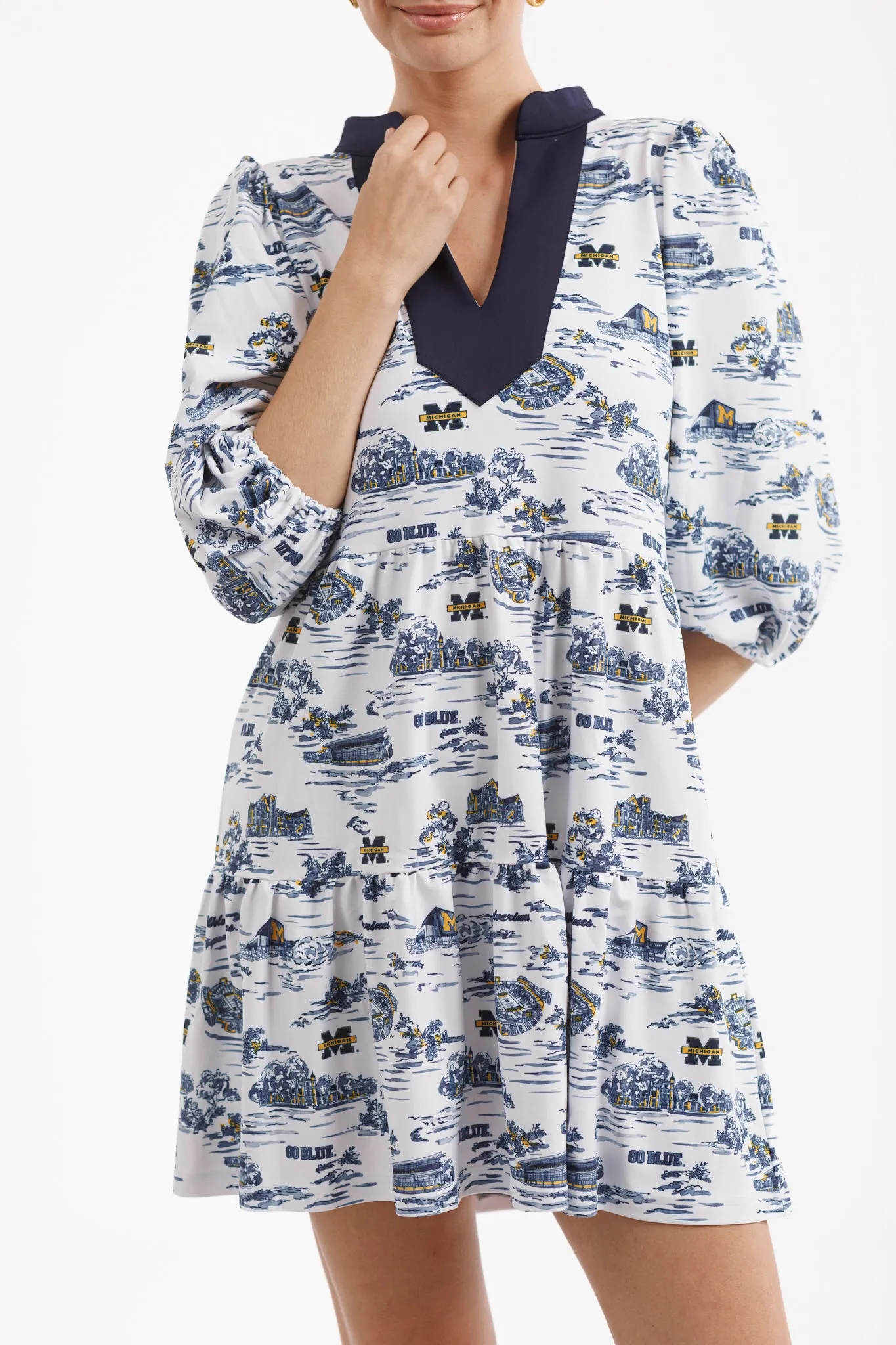 Tailgate Collection Tory Dress - Michigan Gameday Toile