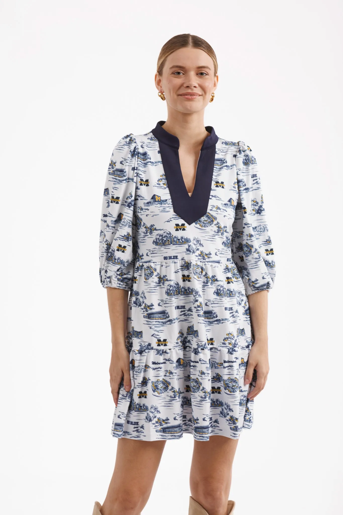 Tailgate Collection Tory Dress - Michigan Gameday Toile