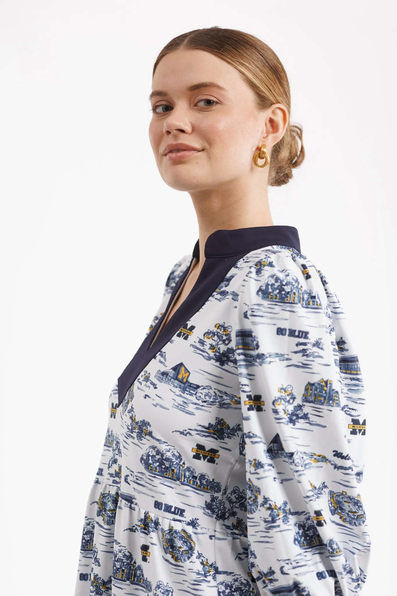 Tailgate Collection Tory Dress - Michigan Gameday Toile