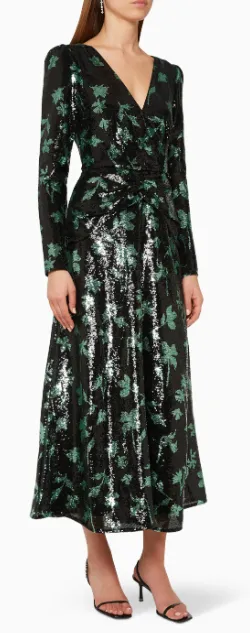 Twist Leaf Sequin Dress