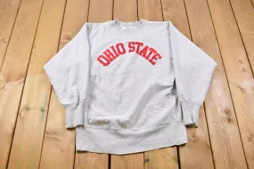 Vintage 1990s Ohio State University Collegiate Champion Reverse Weave Crewneck / Made in USA / Embroidered / NCAA Sweatshirt / Sportswear