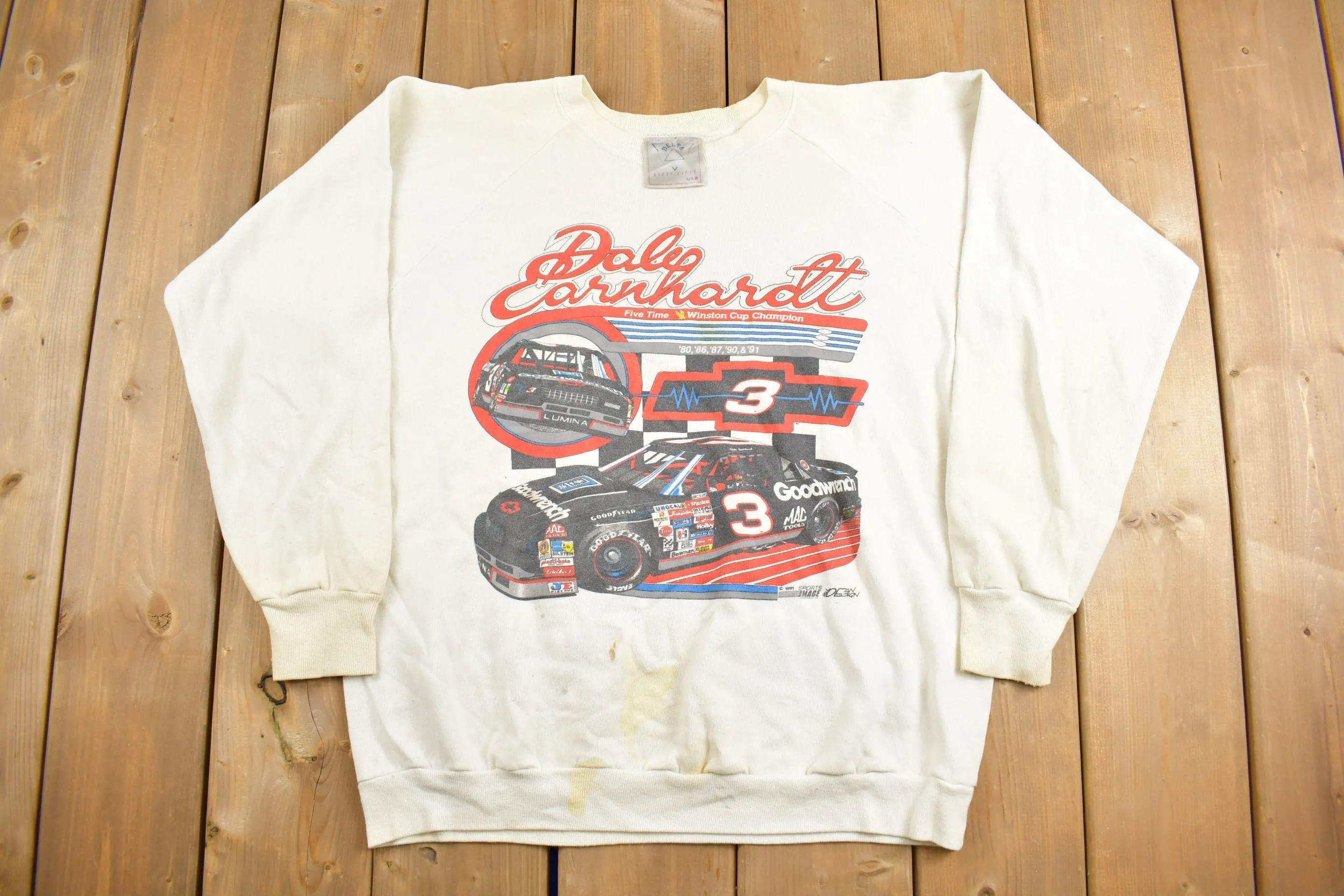 Vintage 1991 Dale Earnhardt Crewneck / NASCAR Racing Print / Vintage Dale Earnhardt Sweatshirt / 3 / Winston Cup Champion / 80 86 87 90 91