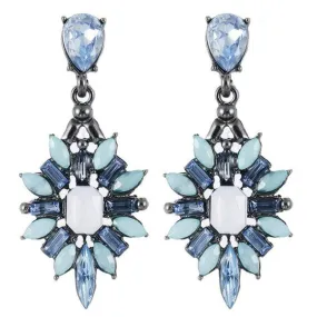 Vintage Crystal Blue Gem Earrings